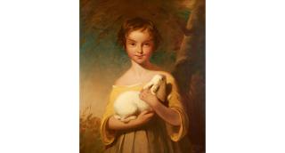 Thomas Phillips - Portrait of a Girl Holding a White Rabbit