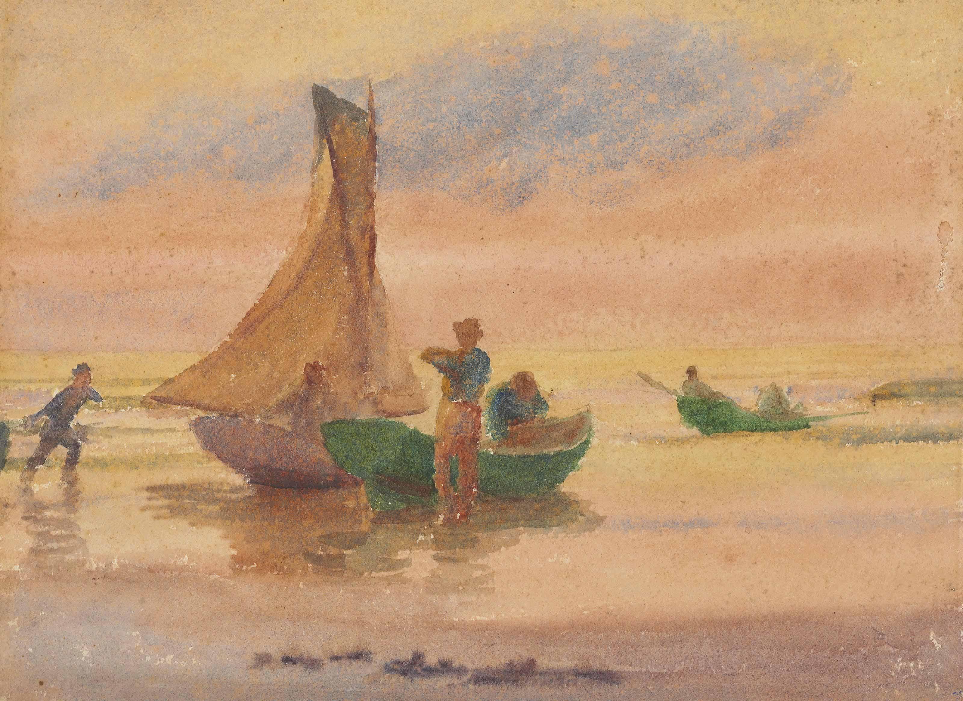 Thomas Pollock Anshutz - Sunset Glow: A Double-Sided Work