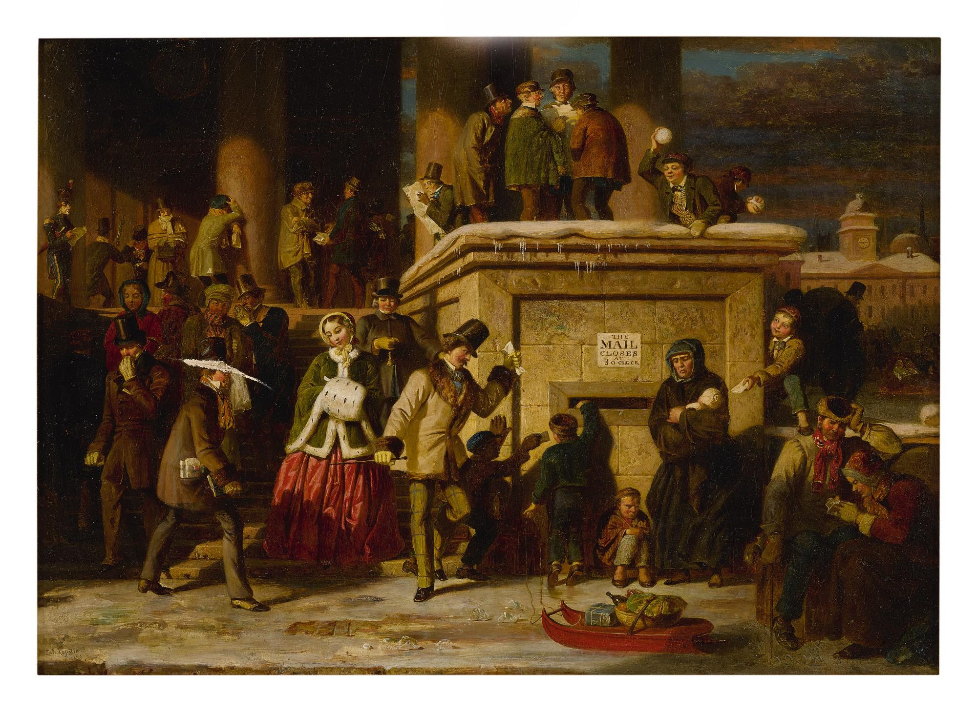 Thomas Prichard Rossiter - City Scene At Post Office