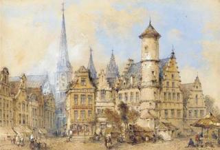 Thomas Richard Colman Dibdin - Place Vendredi, Ghent; and St Marguerite, Beauvais