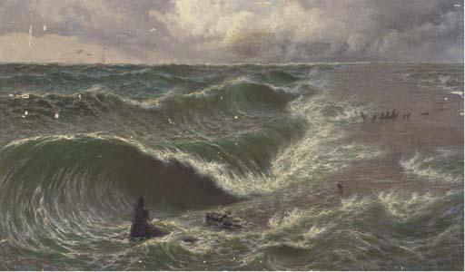 Thomas Rose Miles - \'A Coming storm\', Ebb-tide on the Goodwin Sands