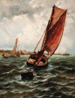 Thomas Rose Miles - A lively breeze off Sheerness