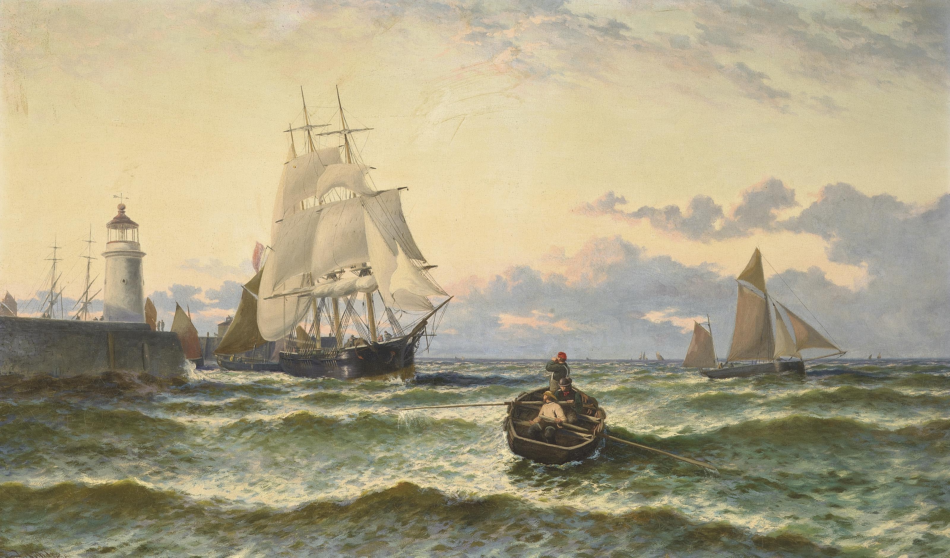 Thomas Rose Miles - Congested waters at the harbour mouth