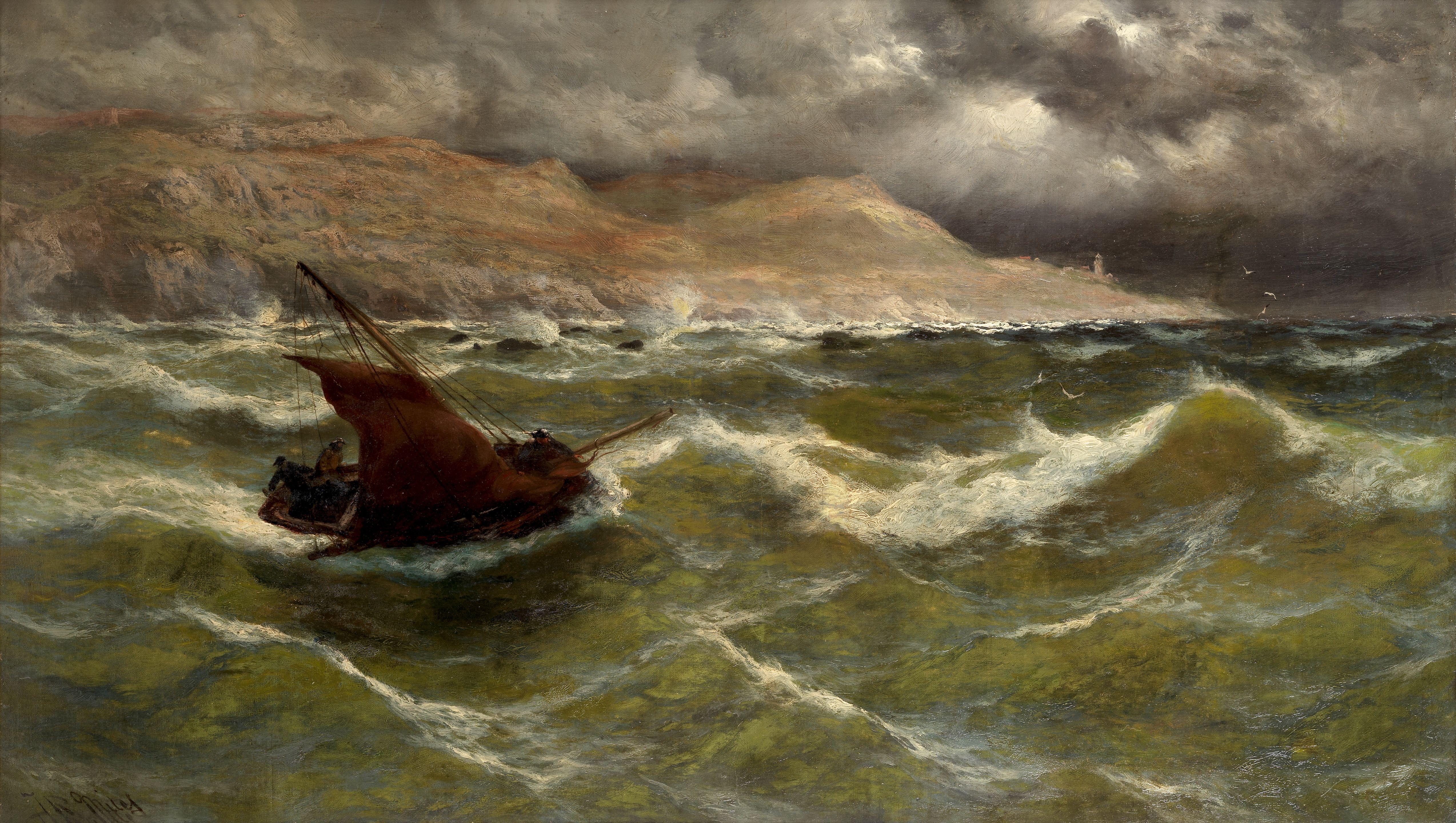 Thomas Rose Miles - \'Squally Weather: Blackgang of the Catherines\', Isle of Wight