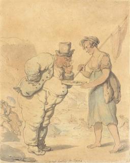 Thomas Rowlandson - A crab hunting for prawns