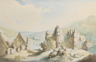 Thomas Rowlandson - A View Of Oakhampton Town From The Castle