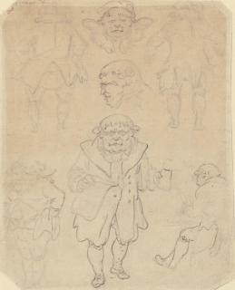 Thomas Rowlandson - Caricature studies of a fat man