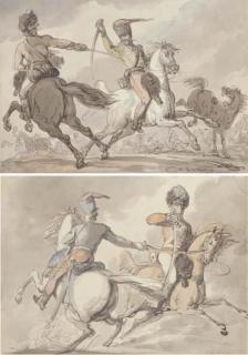Thomas Rowlandson - Cavalrymen In Combat (Both Illustrated)