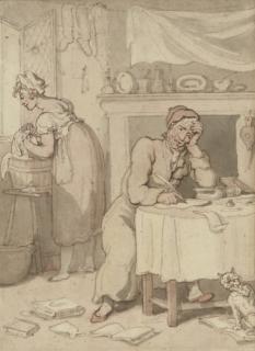 Thomas Rowlandson - Doing the household accounts