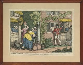 Thomas Rowlandson - Dying for Love, or Captain Careless shot flying by a girl of fifteen who unexpectedly popped her head out of a casement; Sports of a Country Fair; and Portsmouth Point