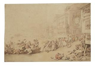 Thomas Rowlandson - Landing at Greenwich, Easter Monday; the \'Salutation\' inn