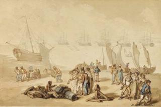 Thomas Rowlandson - Passengers alighting from a ferry