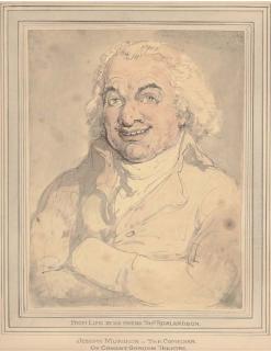Thomas Rowlandson - Portrait of Joseph Munden, bust-length, in a buff coloured coat