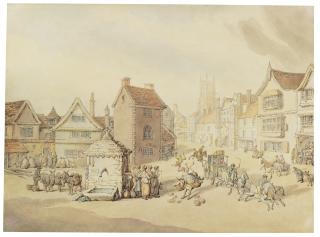 Thomas Rowlandson - The Marketplace At Market Harborough