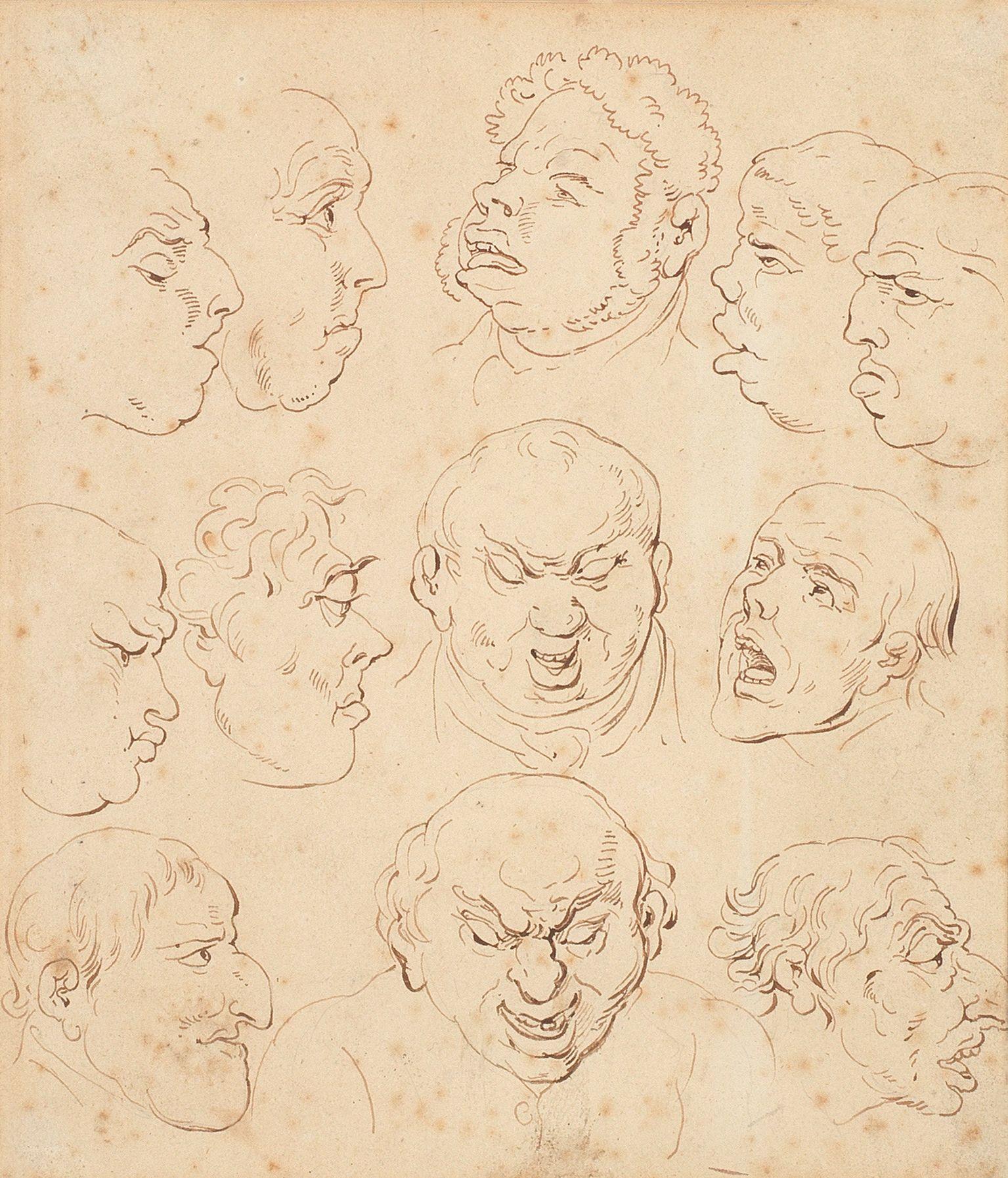 Thomas Rowlandson - Twelve caricature head studies