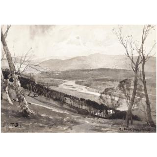 Thomas Scott, R.S.A. - River Ettrick From Haining