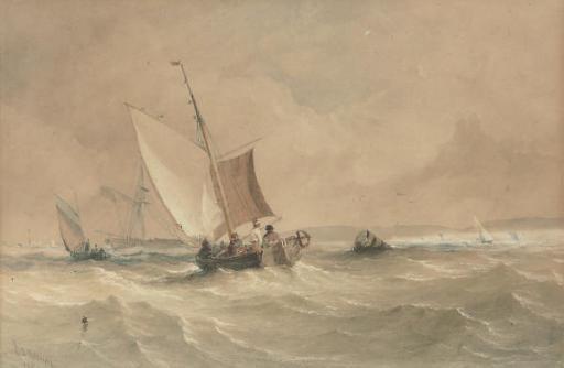 Thomas Sewell Robins - Fishing craft in coastal waters