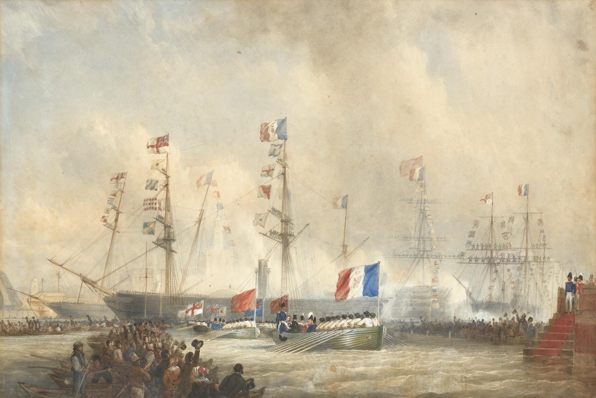 Thomas Sewell Robins - Le Débarquement De Louis-Philippe À Gosport Le 7 Octobre 1844