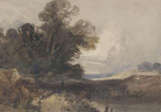 Thomas Shotter Boys, N.W.S. - A traveller in an extensive wooded landscape