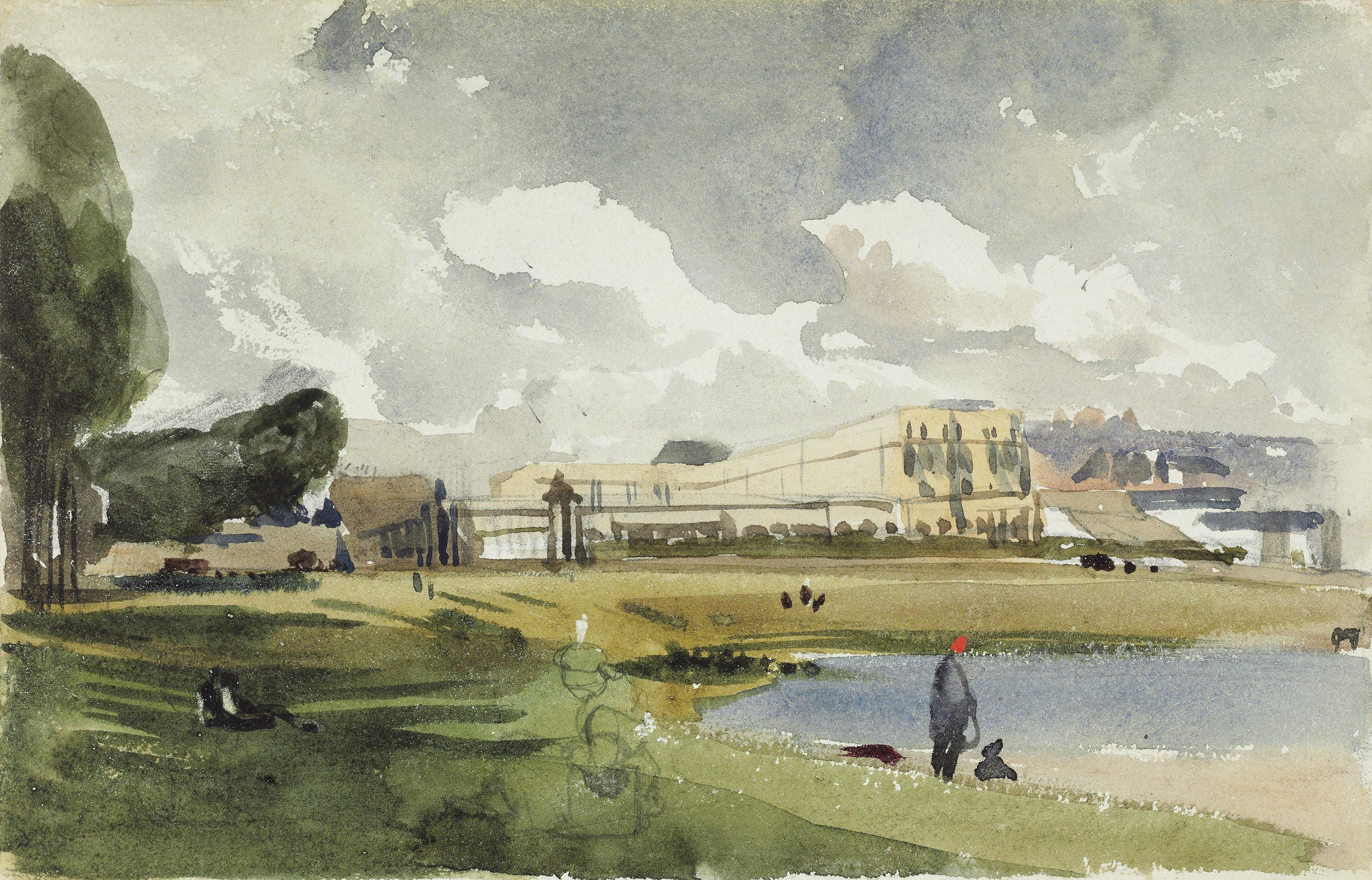 Thomas Shotter Boys, N.W.S. - A view of Crystal Palace, Hyde Park, 1851; and A garden folly in the gothick style