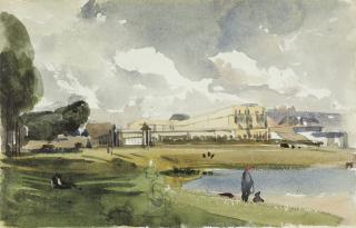 Thomas Shotter Boys, N.W.S. - A view of Crystal Palace, Hyde Park, 1851; and A garden folly in the gothick style