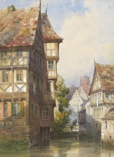 Thomas Shotter Boys, N.W.S. - Figures on a bridge over a canal, Braunschweig, Germany