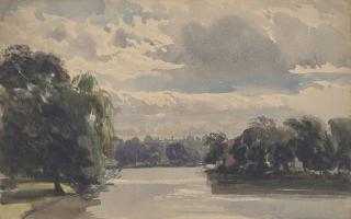 Thomas Shotter Boys, N.W.S. - Sussex Place, Regent’s Park, seen from across the lake