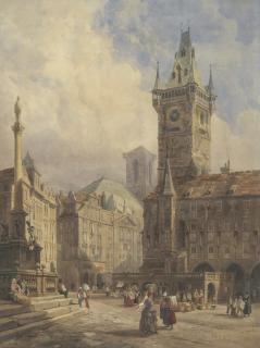 Thomas Shotter Boys, R.W.S. - Rathaus from Old Town Square, Prague