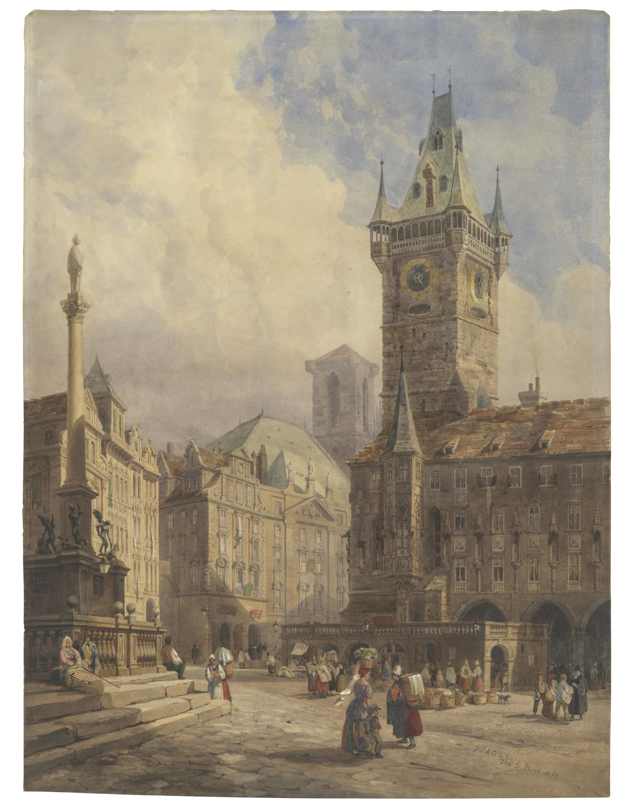 Thomas Shotter Boys, R.W.S. - Rathaus from Old Town Square, Prague