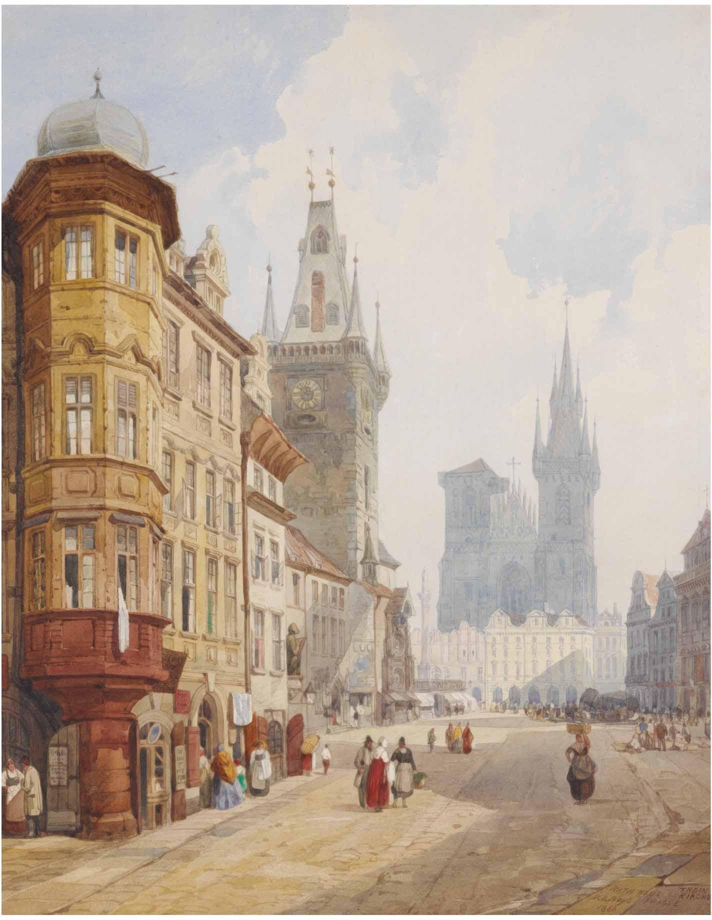 Thomas Shotter Boys - View Of Prague, Looking Towards Old Town Square With The Rathaus And Tyn Church