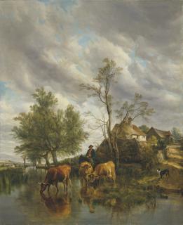 Thomas Sidney Cooper, R.A. - A Brook in the Meadows