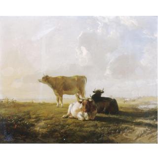 Thomas Sidney Cooper, R.A. - British Cattle In A Meadow