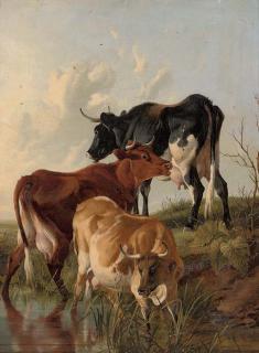 Thomas Sidney Cooper, R.A. - Cattle by a pond