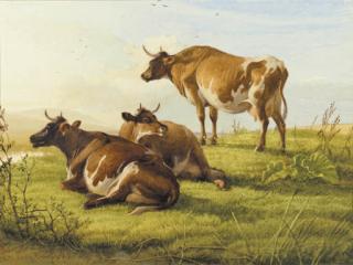Thomas Sidney Cooper, R.A. - Cattle Resting In A Meadow