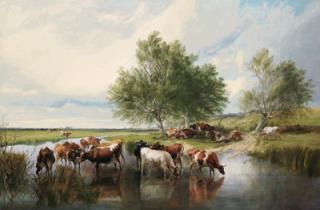 Thomas Sidney Cooper, R.A. - On a Dairy Farm