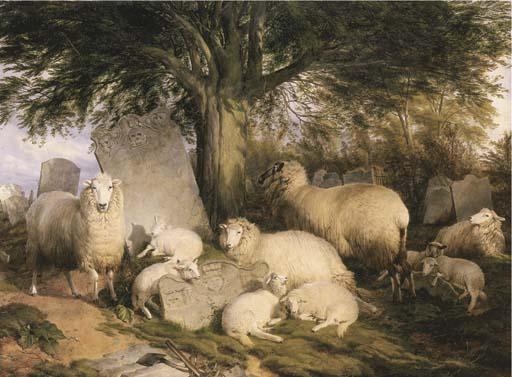 Thomas Sidney Cooper, R.A. - Reposing on God\'s Acre