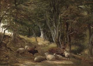 Thomas Sidney Cooper, R.A. - Sheep grazing in a glade