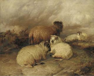 Thomas Sidney Cooper, R.A. - Sheep in a moorland landscape