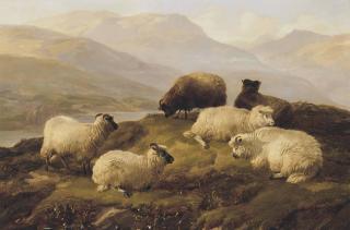 Thomas Sidney Cooper, R.A. - Sheep Resting In A Highland Landscape