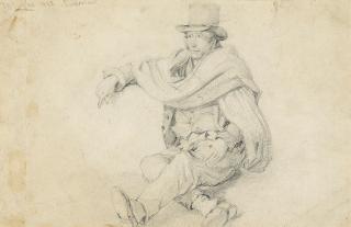 Thomas Sidney Cooper, R.A. - Study of a seated figure