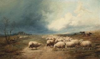 Thomas Sidney Cooper, R.A. - The fleecy charge