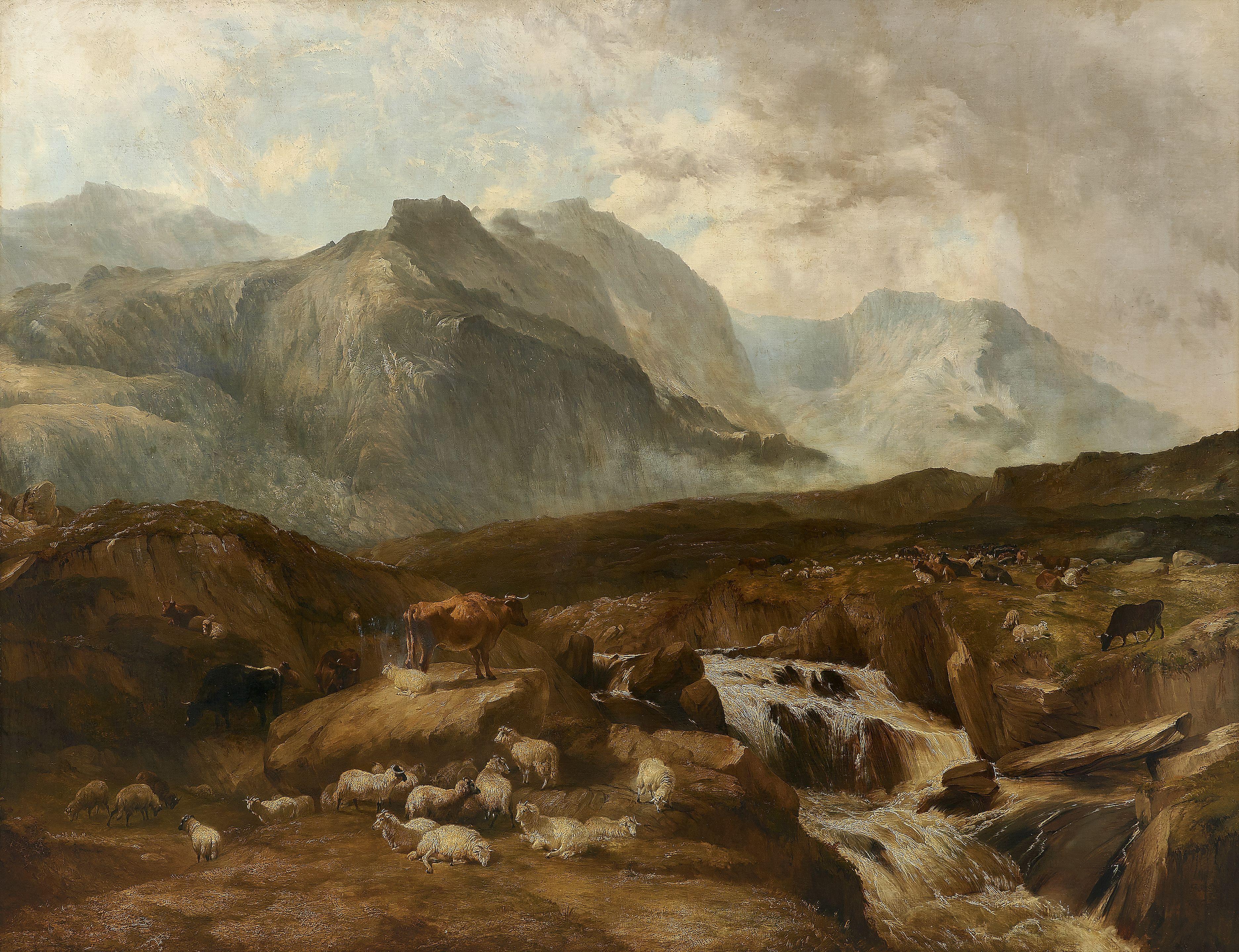 Thomas Sidney Cooper, RA - Mountain scenery, North Wales