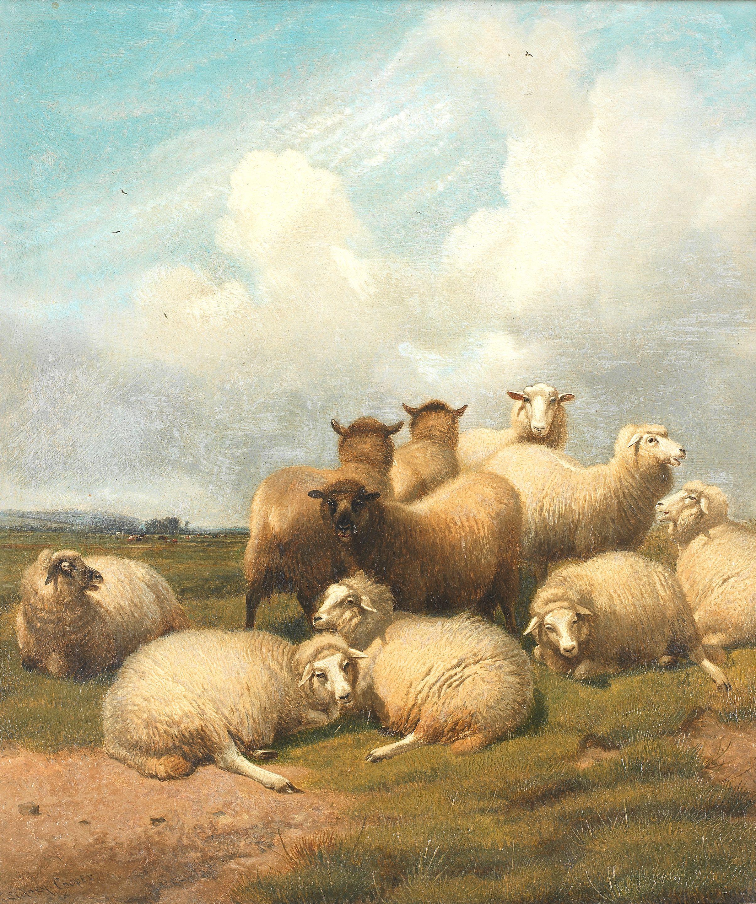 Thomas Sidney Cooper, RA - Sheep before a landscape