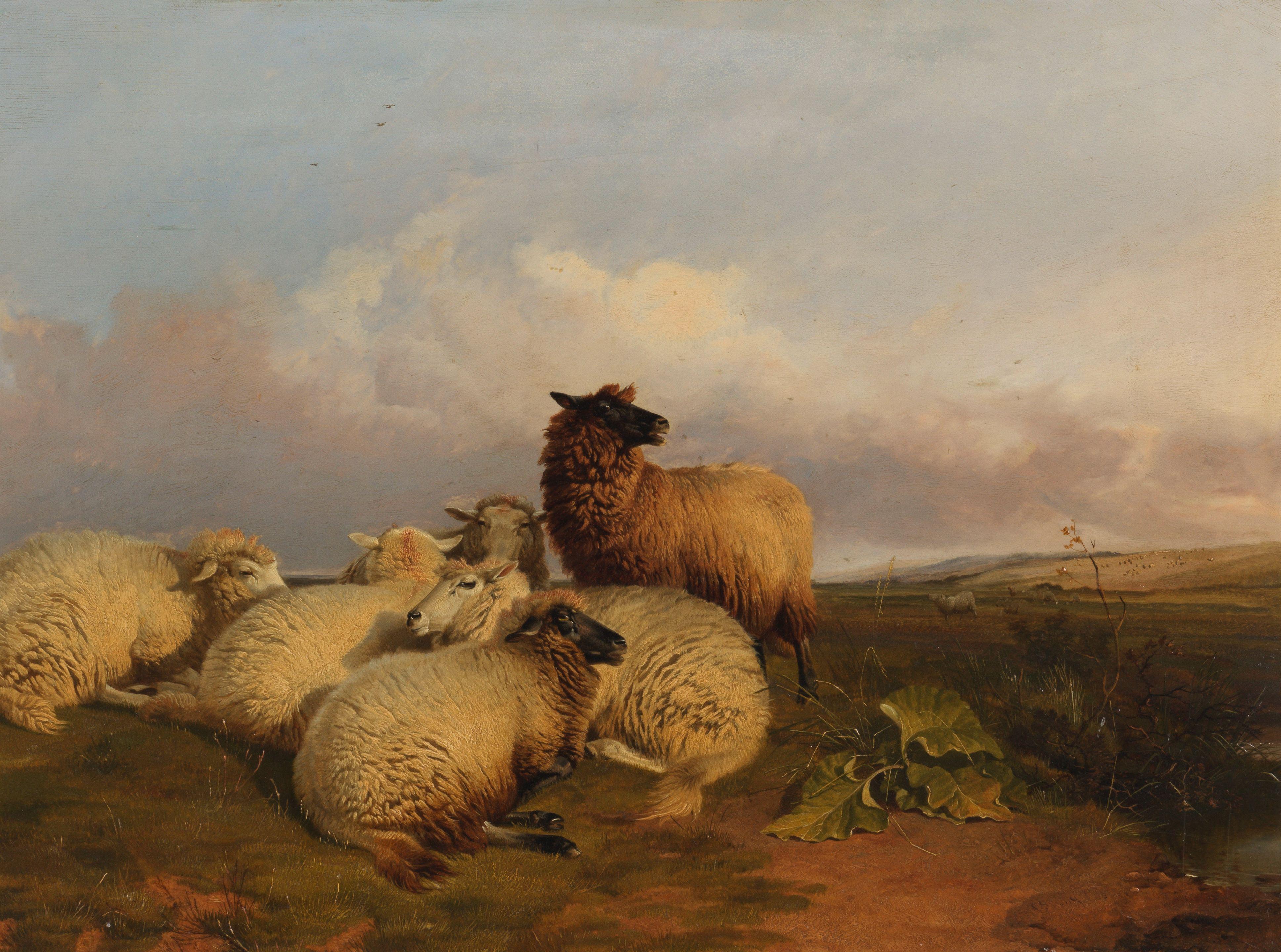 Thomas Sidney Cooper, RA - Sheep by a stream