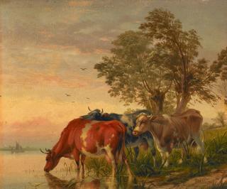 Thomas Sidney Cooper - Kühe am Wasser.