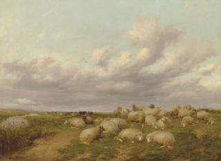 Thomas Sidney Cooper - Sheep In Canterbury Meadows