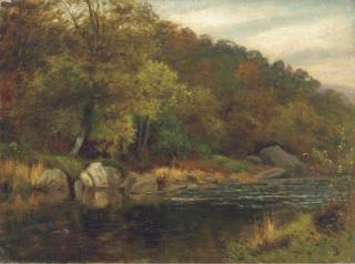 Thomas Spinks - A wooded river landscape