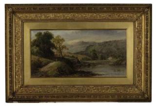 Thomas Stanley Barber - A river landscape with hills beyond; and Another similar