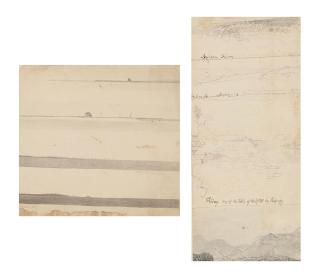 Thomas Stothard, R.A. - Four panoramic seascapes (illustrated); Two landscapes with a castle on a hill top; View of the Humber from Barton; Four Yorkshire landscapes (illustrated); and Study of rocks