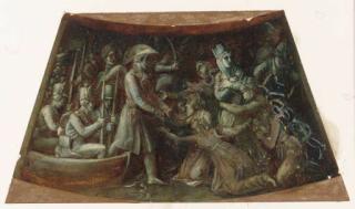 Thomas Stothard - Passage of the Douro, Oporto Liberated, 1809 - a design for the Wellington shield